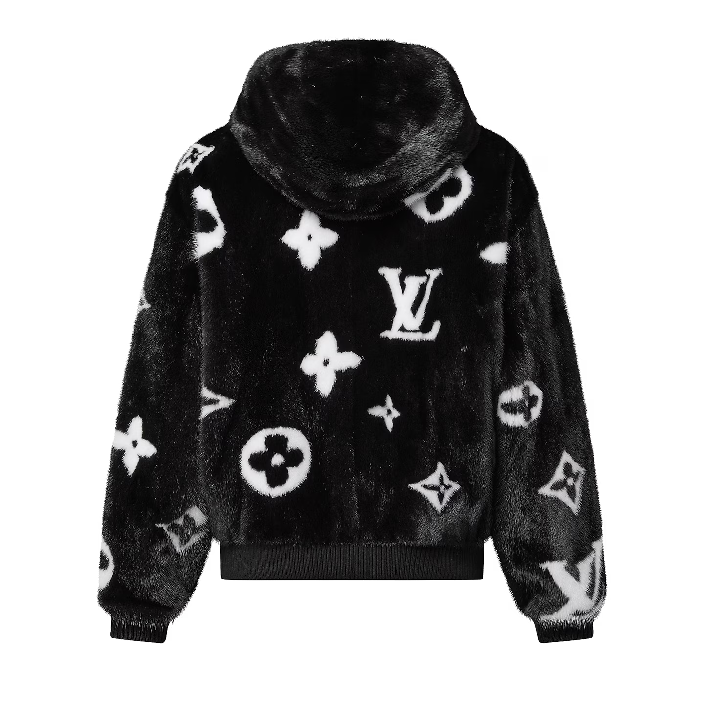 felpa con cappuccio in pelliccia sintetica LV (hoodie)