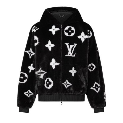 felpa con cappuccio in pelliccia sintetica LV (hoodie)