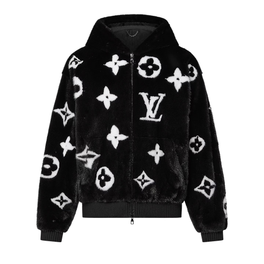 felpa con cappuccio in pelliccia sintetica LV (hoodie)