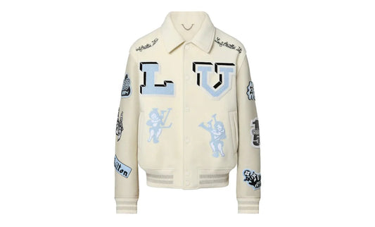 LV Multi‑Patches Mixed Leather Varsity Blouson